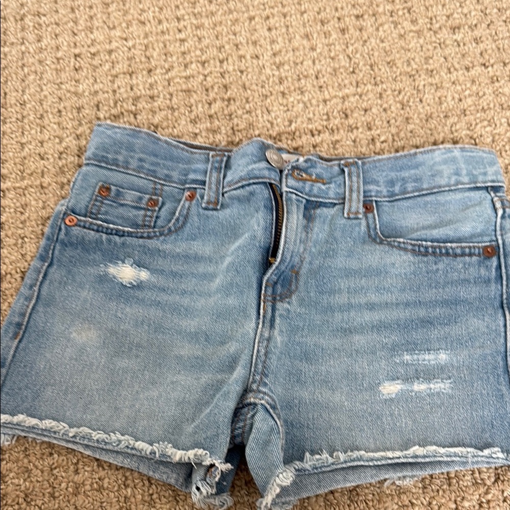 Levi's Blue Jean Shorts Distressed Raw Hem